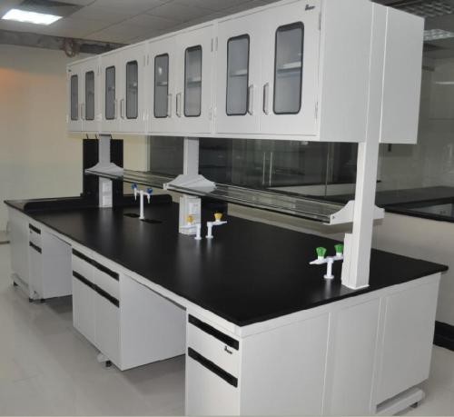 9 pies de largo todo el banco de trabajo central de la isla de la tabla del laboratorio de acero con la certificación 4 del ISO