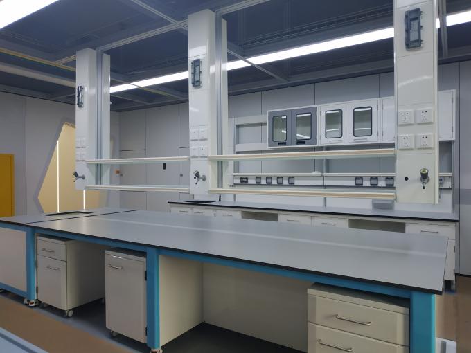 9 pies de largo todo el banco de trabajo central de la isla de la tabla del laboratorio de acero con la certificación 3 del ISO