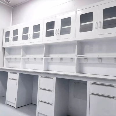 School Lab Work Bench Steel Wood Bench Work Laboratory With Storage Cabinet