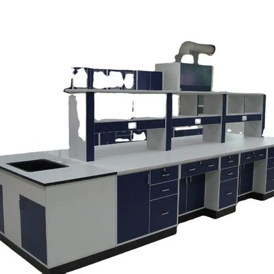 Phenolic Resin Worktop Laboratory Island Bench With Fume Exhaust Accessory