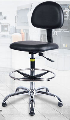 PU Leather Laboratory Stool Chair ESD Chair Antistatic Lab Stool With Backrest