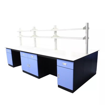 Solid Physiochemical Board Laboratory Island Bench Steel Sheet Science Lab Desk