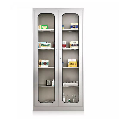 201 Stainless Steel Medicine Cabinet Durable Hospital Medicine Cabinet 2 Drawer 4 Door