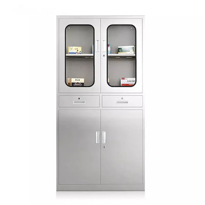 201 Stainless Steel Medicine Cabinet Durable Hospital Medicine Cabinet 2 Drawer 4 Door