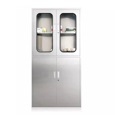 201 Stainless Steel Medicine Cabinet Durable Hospital Medicine Cabinet 2 Drawer 4 Door