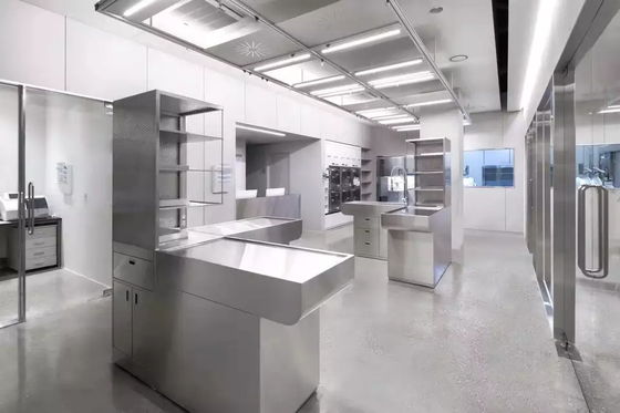 SUS304 Wall Bench Laboratory School Chemical Lab Wall Bench With Reagent Shelf