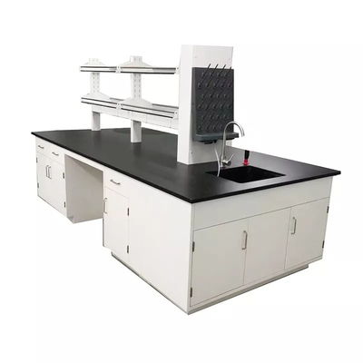 School Wall Bench Laboratory H Frame Electronics Lab Table With Reagent Rack