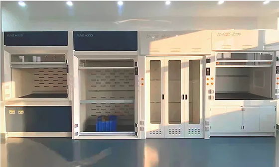 8Ft School Laboratory Furniture Lab Fume Hood With Sink Faucet Control Panel Vented