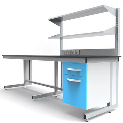 Fireproof Laboratory Wall Bench Physiological Board Island Lab Bench With Shelves