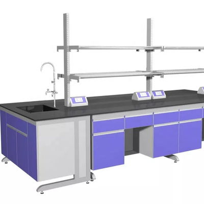 Fireproof Laboratory Wall Bench Physiological Board Island Lab Bench With Shelves