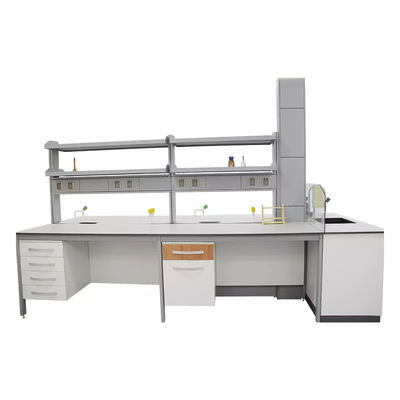 Fireproof Laboratory Wall Bench Physiological Board Island Lab Bench With Shelves