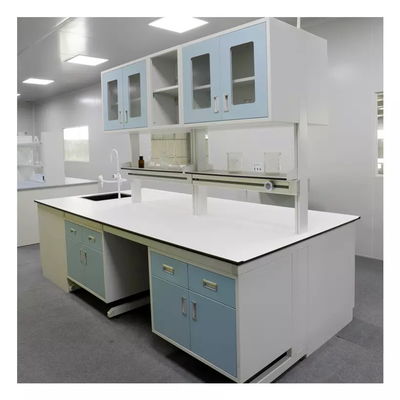 Epoxy Island Bench ห้องปฏิบัติการ C Frame เหล็กกล้าไร้สนิม Lab Workbenches Island
