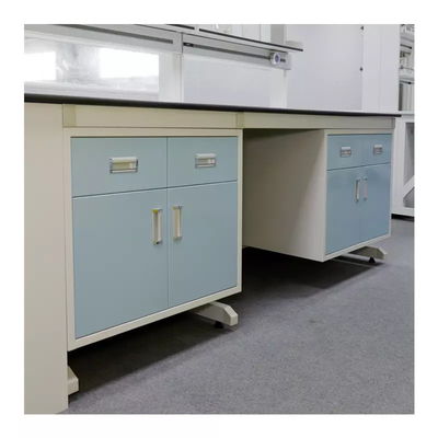 Epoxy Island Bench ห้องปฏิบัติการ C Frame เหล็กกล้าไร้สนิม Lab Workbenches Island