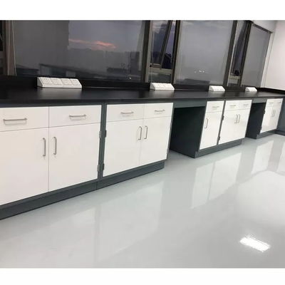 School Lab Work Bench Steel Wood Bench Work Laboratory With Storage Cabinet