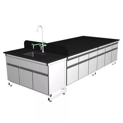 School Lab Work Bench Steel Wood Bench Work Laboratory With Storage Cabinet