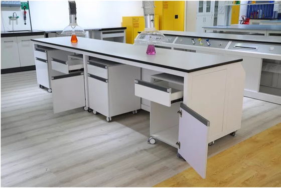Metal Laboratory Wall Bench Chemical Resistant Lab Tables With Phenolic Resin 800mm