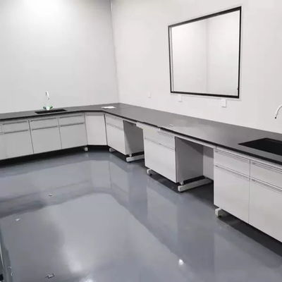 SS304 Lab Workstation Bench Hospital Steel Laboratory Bench Top 900mm